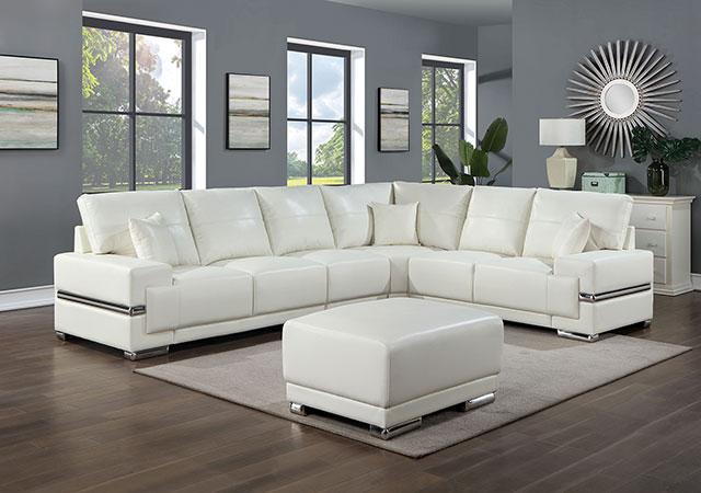 ALTHEA Ottoman, White - U&U Home Budget Furniture (Carteret, NJ)