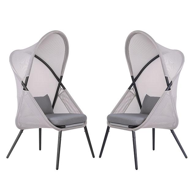 Alverta Foldable Chair Grey & Black (2/Ctn) - U&U Home Budget Furniture (Carteret, NJ)