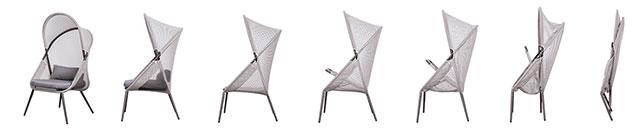 Alverta Foldable Chair Grey & Black (2/Ctn) - U&U Home Budget Furniture (Carteret, NJ)
