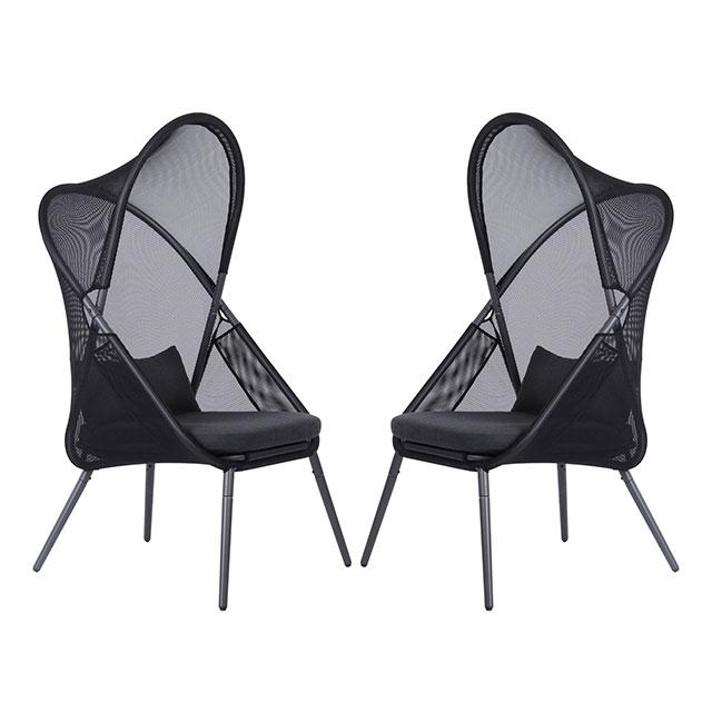 Alverta Foldable Chair Grey & Black (2/Ctn) - U&U Home Budget Furniture (Carteret, NJ)
