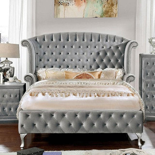 Alzir Bed Grey & Blue - U&U Home Budget Furniture (Carteret, NJ)