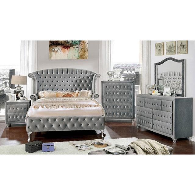 Alzir Bed Grey & Blue - U&U Home Budget Furniture (Carteret, NJ)