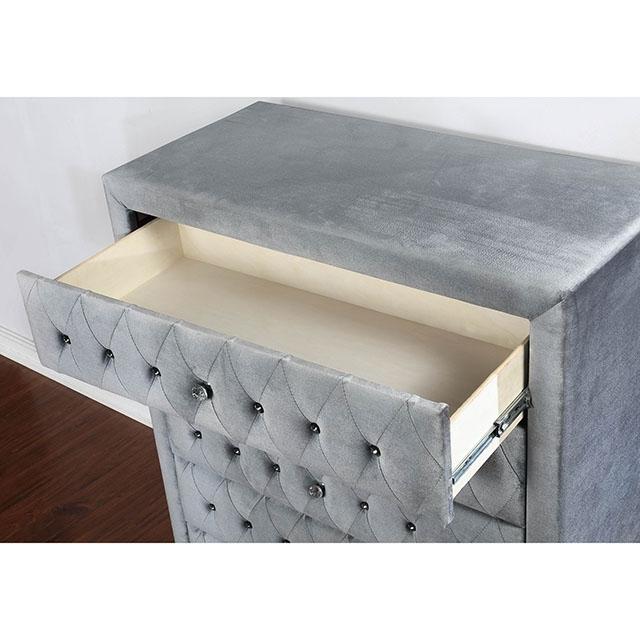 Alzir Bed Grey & Blue - U&U Home Budget Furniture (Carteret, NJ)