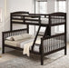Brookings Twin/Full Bunk Bed White, Brown & Black - U&U Home Budget Furniture (Carteret, NJ)