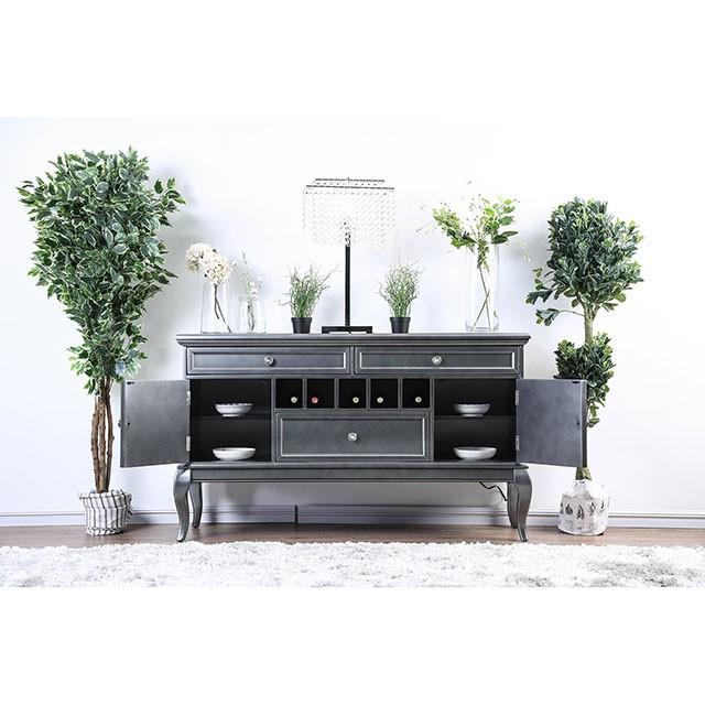Amina Gray Server - U&U Home Budget Furniture (Carteret, NJ)