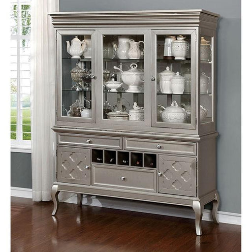 Amina Champagne Hutch & Buffet - U&U Home Budget Furniture (Carteret, NJ)