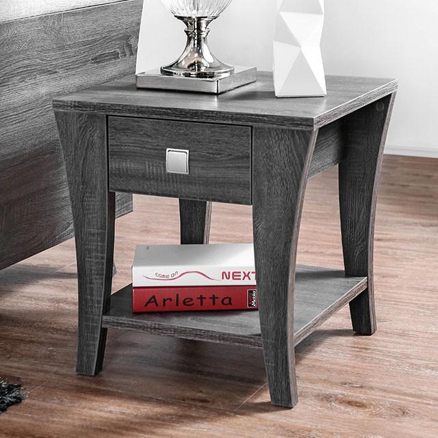 Amity Gray End Table - U&U Home Budget Furniture (Carteret, NJ)