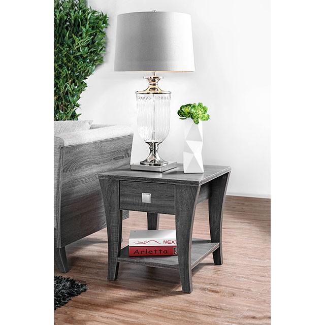 Amity Gray End Table - U&U Home Budget Furniture (Carteret, NJ)