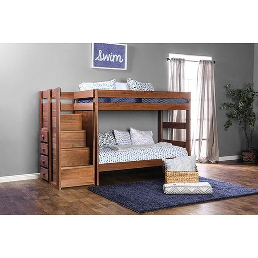 AMPELIOS T/T Bunk Bed W/ 2 Slat Kits (*Mattress Ready) - U&U Home Budget Furniture (Carteret, NJ)