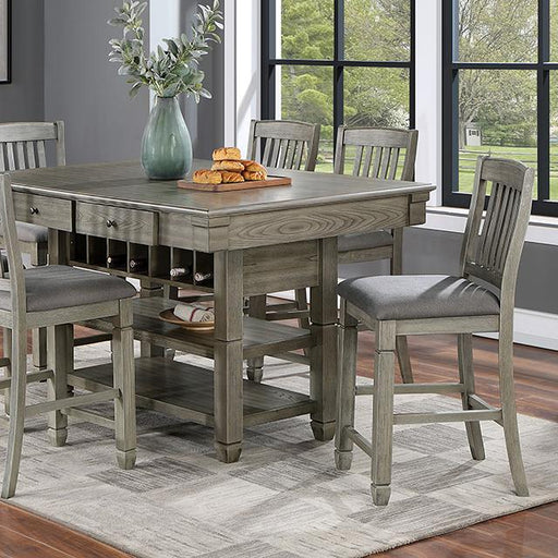 ANAYA Counter Ht. Table, Gray - U&U Home Budget Furniture (Carteret, NJ)