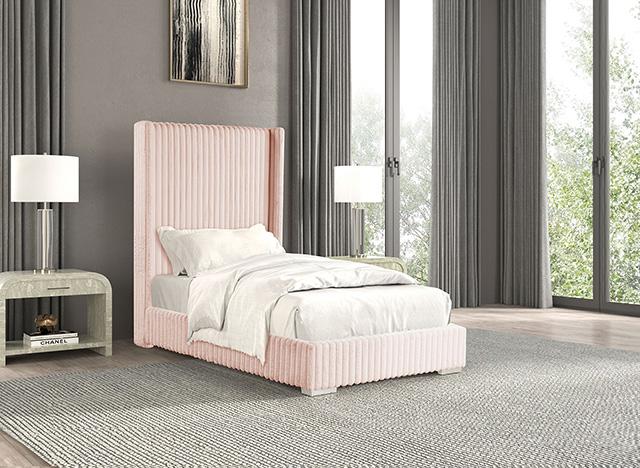 Cadwell Bed Black, Grey, Pink & White - U&U Home Budget Furniture (Carteret, NJ)