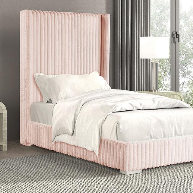 Cadwell Bed Black, Grey, Pink & White - U&U Home Budget Furniture (Carteret, NJ)