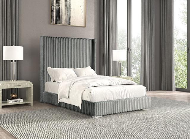Cadwell Bed Black, Grey, Pink & White - U&U Home Budget Furniture (Carteret, NJ)
