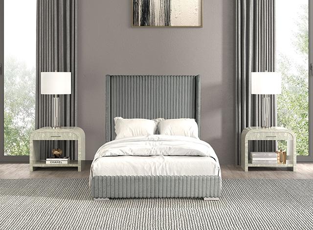 Cadwell Bed Black, Grey, Pink & White - U&U Home Budget Furniture (Carteret, NJ)
