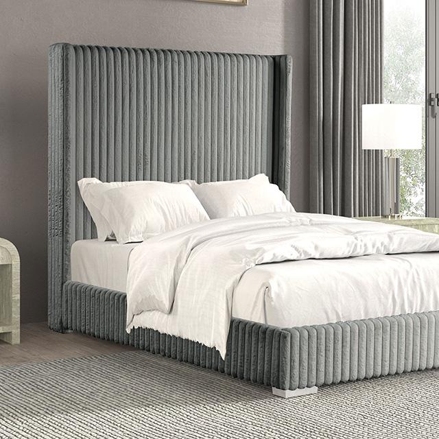 Cadwell Bed Black, Grey, Pink & White - U&U Home Budget Furniture (Carteret, NJ)