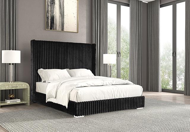 Cadwell Bed Black, Grey, Pink & White - U&U Home Budget Furniture (Carteret, NJ)
