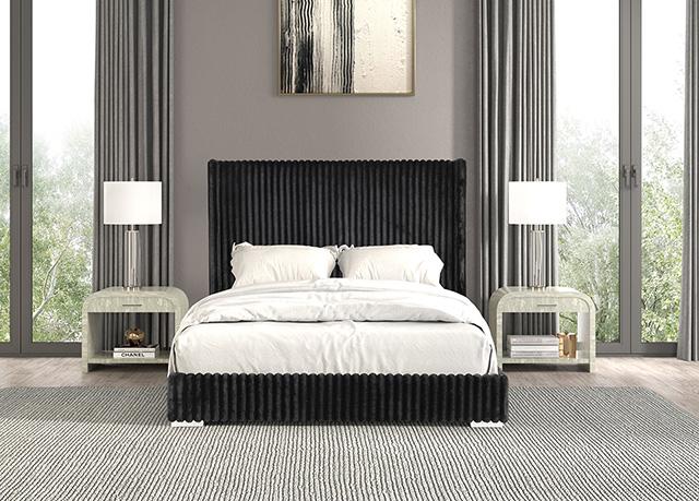 Cadwell Bed Black, Grey, Pink & White - U&U Home Budget Furniture (Carteret, NJ)