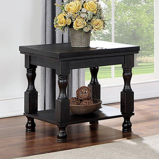 CALANDRA End Table, Antique Black - U&U Home Budget Furniture (Carteret, NJ)