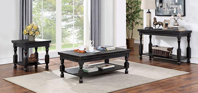 CALANDRA Sofa Table, Antique Black - U&U Home Budget Furniture (Carteret, NJ)