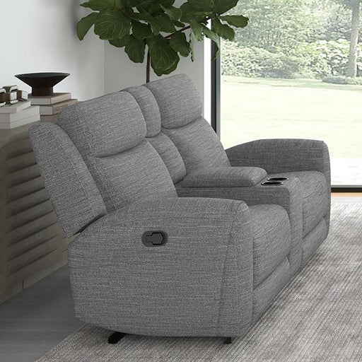 Antonius Manual Recliner Loveseat w/ Console - U&U Home Budget Furniture (Carteret, NJ)