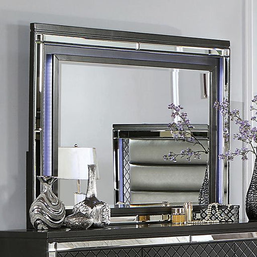 CALANDRIA Mirror w/ LED, Gray - U&U Home Budget Furniture (Carteret, NJ)