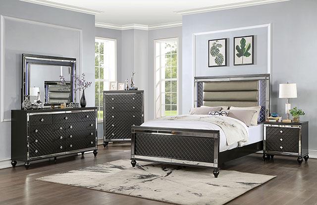 CALANDRIA Mirror w/ LED, Gray - U&U Home Budget Furniture (Carteret, NJ)
