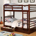 California Iv Black, Walnut, Gray, & White Twin/Twin Bunk Bed - U&U Home Budget Furniture (Carteret, NJ)
