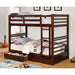 California Iv Black, Walnut, Gray, & White Twin/Twin Bunk Bed - U&U Home Budget Furniture (Carteret, NJ)