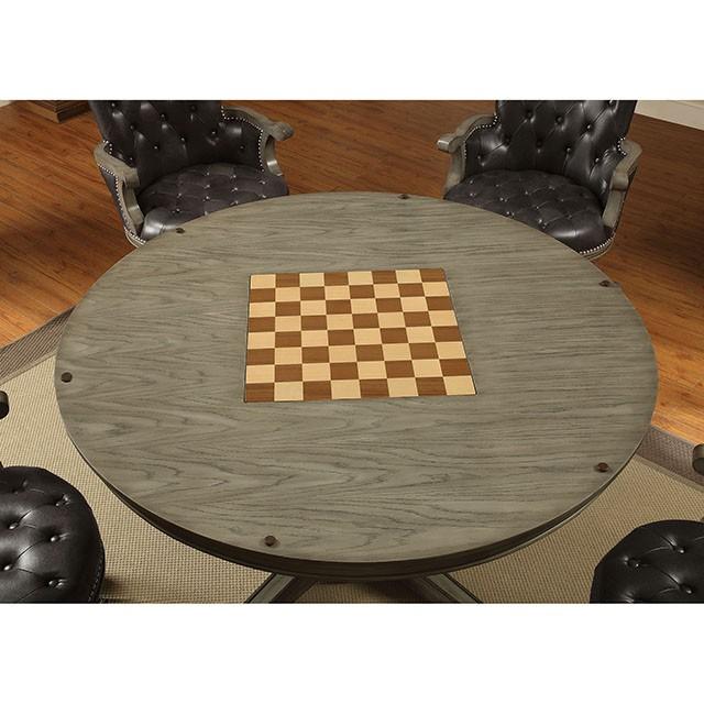 YELENA Gray Game Table - U&U Home Budget Furniture (Carteret, NJ)