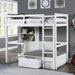 CALLISTUS Twin Workstation Loft Bed, White & Gray - U&U Home Budget Furniture (Carteret, NJ)