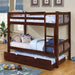 Cameron Dark Walnut, White & Gray Full/Full Bunk Bed - U&U Home Budget Furniture (Carteret, NJ)