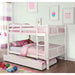 Cameron Dark Walnut, White & Gray Full/Full Bunk Bed - U&U Home Budget Furniture (Carteret, NJ)