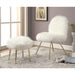 Caoimhe White/Gold Accent Chair - U&U Home Budget Furniture (Carteret, NJ)