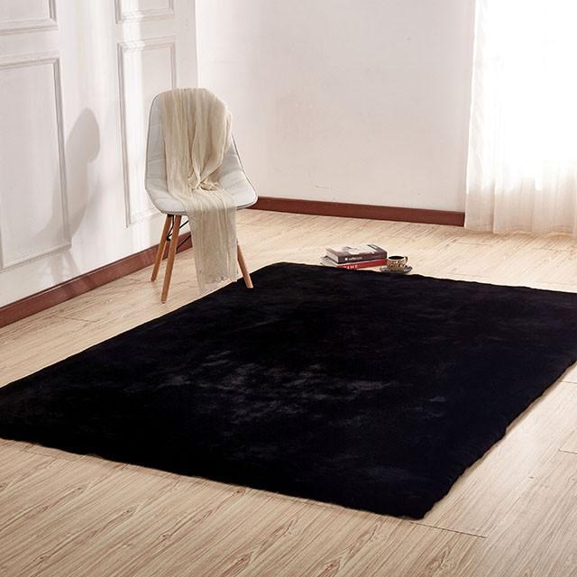 Caparica Black 5' X 7' Area Rug - U&U Home Budget Furniture (Carteret, NJ)