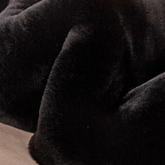 Caparica Black Throw, Black - U&U Home Budget Furniture (Carteret, NJ)