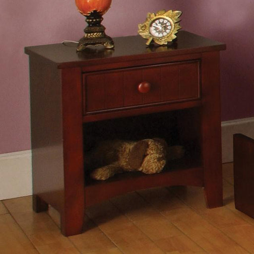 Cara Cherry Night Stand - U&U Home Budget Furniture (Carteret, NJ)