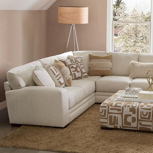 CARLETON Sectional, Ivory/Tan - U&U Home Budget Furniture (Carteret, NJ)