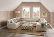 CARLETON Ottoman, Ivory/Tan - U&U Home Budget Furniture (Carteret, NJ)