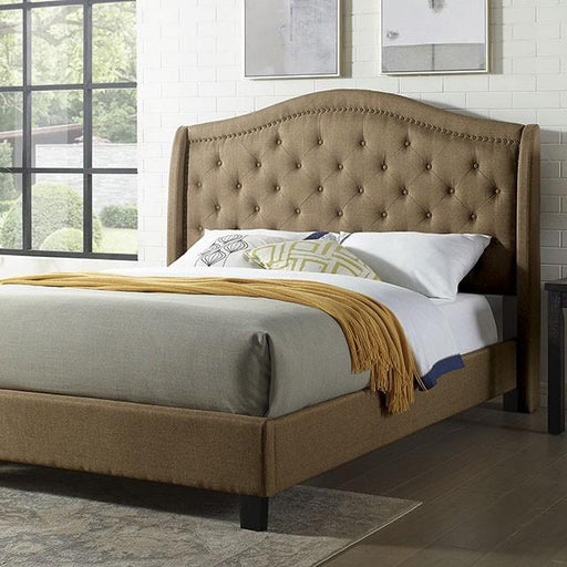 Carly Cal.King, E.King, Full, & Queen Bed Grey & Brown - U&U Home Budget Furniture (Carteret, NJ)