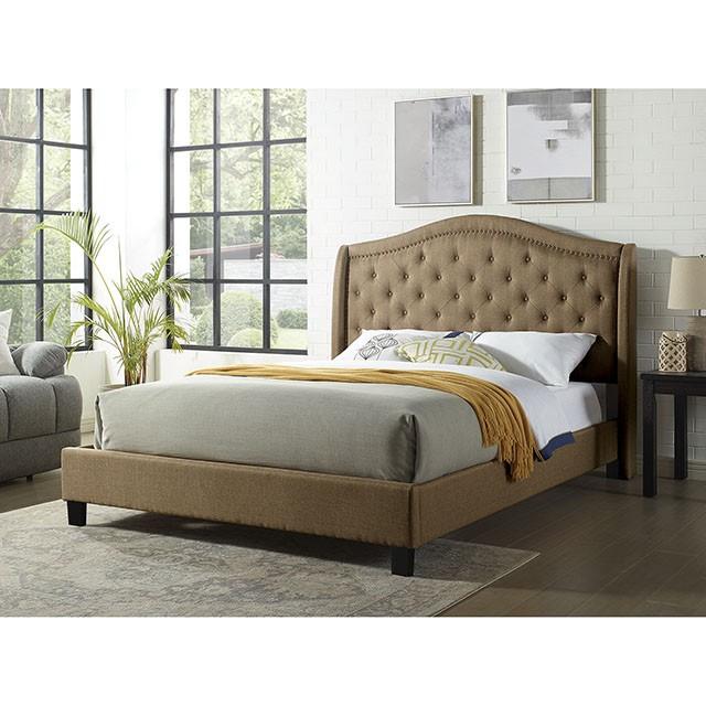 Carly Cal.King, E.King, Full, & Queen Bed Grey & Brown - U&U Home Budget Furniture (Carteret, NJ)