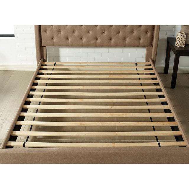 Carly Cal.King, E.King, Full, & Queen Bed Grey & Brown - U&U Home Budget Furniture (Carteret, NJ)