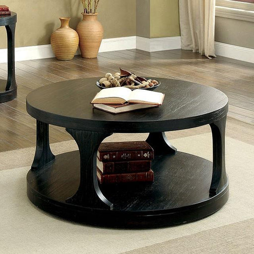 Carrie Antique Black Coffee Table - U&U Home Budget Furniture (Carteret, NJ)
