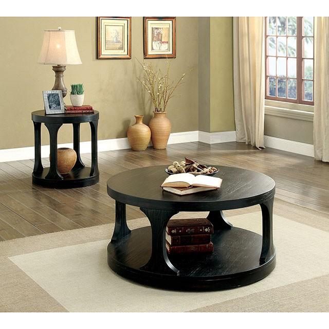 Carrie Antique Black End Table - U&U Home Budget Furniture (Carteret, NJ)