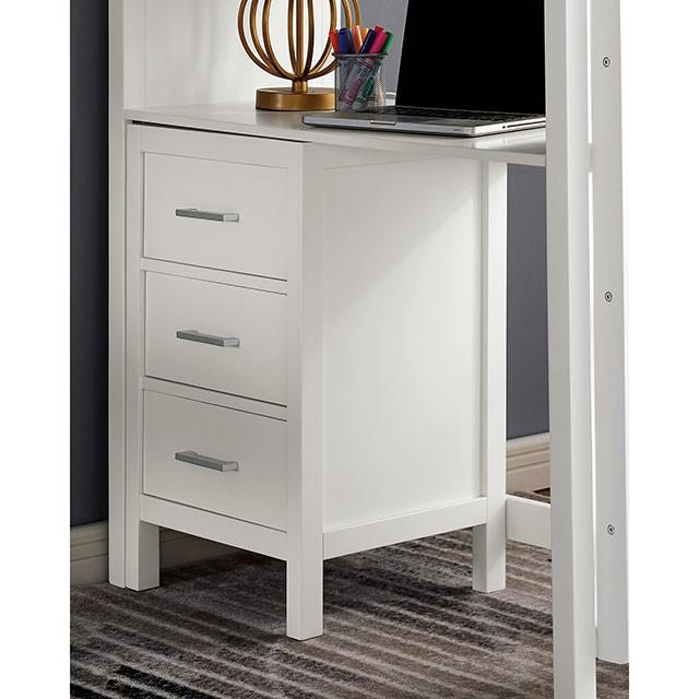 CASSIDY Twin Loft Bed w/ Drawers - U&U Home Budget Furniture (Carteret, NJ)
