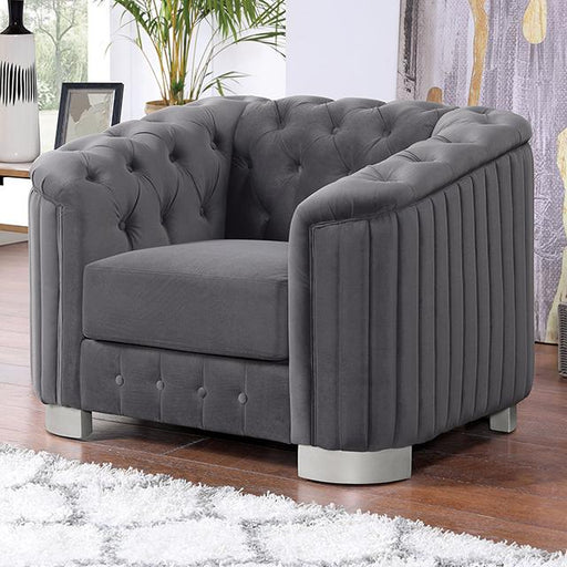 CASTELLON Chair, Dark Gray - U&U Home Budget Furniture (Carteret, NJ)
