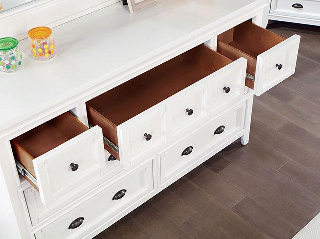 CASTILE Dresser, White - U&U Home Budget Furniture (Carteret, NJ)