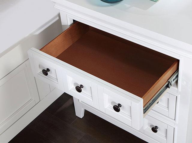 CASTILE Night Stand w/ USB, White - U&U Home Budget Furniture (Carteret, NJ)