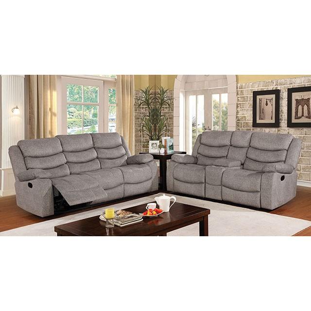 Castleford Light Gray Console Love Seat - U&U Home Budget Furniture (Carteret, NJ)