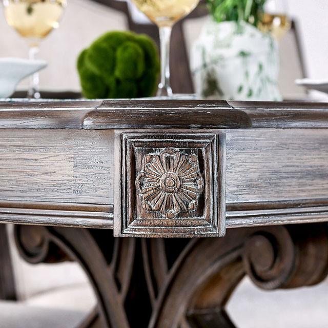 ARCADIA Rustic Natural Tone, Ivory Dining Table - U&U Home Budget Furniture (Carteret, NJ)