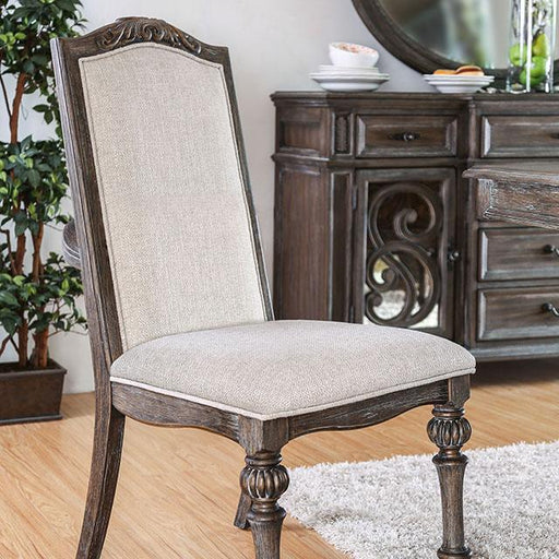 ARCADIA Rustic Natural Tone/ Ivory Side Chair (2/CTN) - U&U Home Budget Furniture (Carteret, NJ)